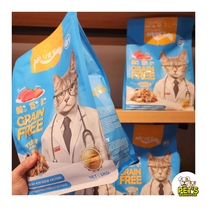 Hạt Mr.Vet Cho Mèo Mọi Lứa Tuổi, Nhiều Loại Theo Nhu Cầu, Túi 1Kg