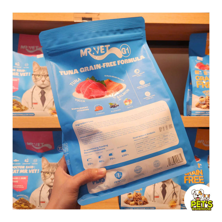 Hạt Mr.Vet Cho Mèo Mọi Lứa Tuổi, Nhiều Loại Theo Nhu Cầu, Túi 1Kg