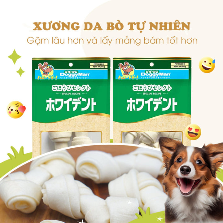 Xương Da Bò Tự Nhiên DoggyMan Cho Chó, 2 Cây Lớn
