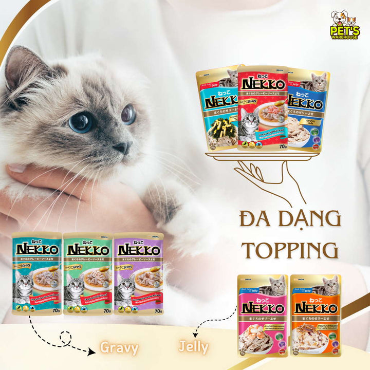 Pate mèo trưởng thành Nekko, Thái Lan, gói 70g | Pet's Warehouse