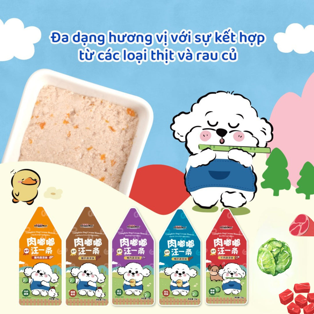 Pate Sốt Kem DoggyMan Cho Chó, Gói 70g, Có Mix Vị