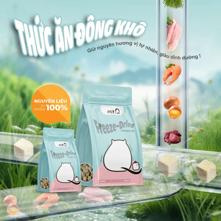 Snack Đông Khô Cho Chó Mèo PetQ, 200g
