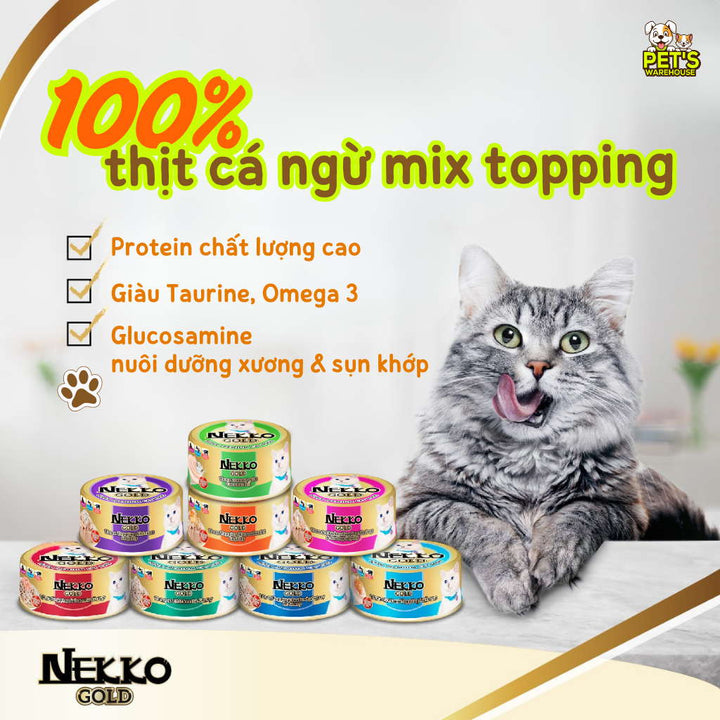Pate Nekko Gold cho mèo trưởng thành, Thái Lan, lon 85g | Pet's Warehouse