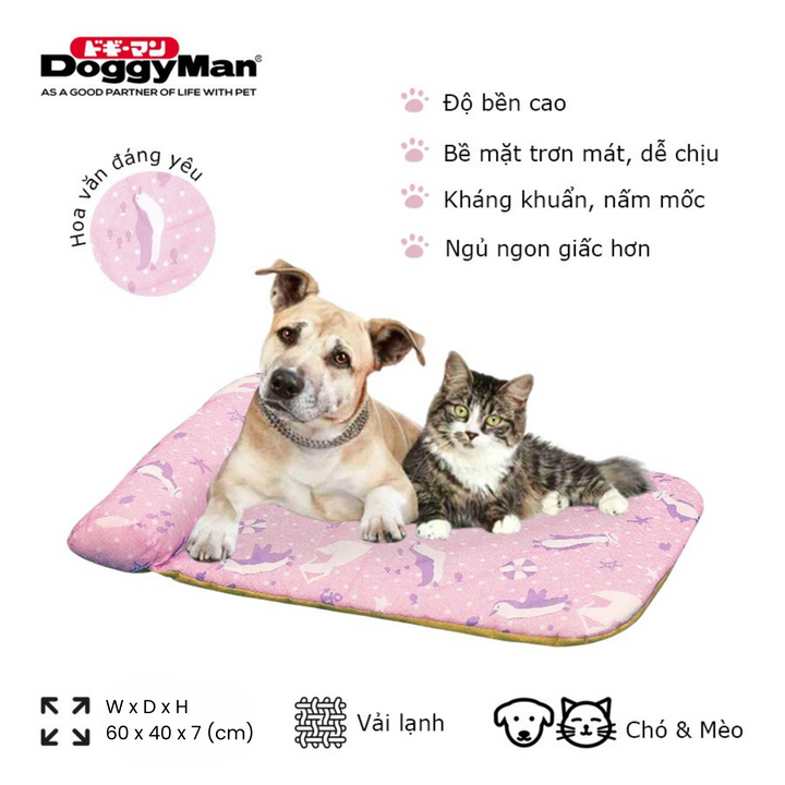 Nệm Gối Chữ Nhật Vải Lạnh DoggyMan Cho Chó Mèo