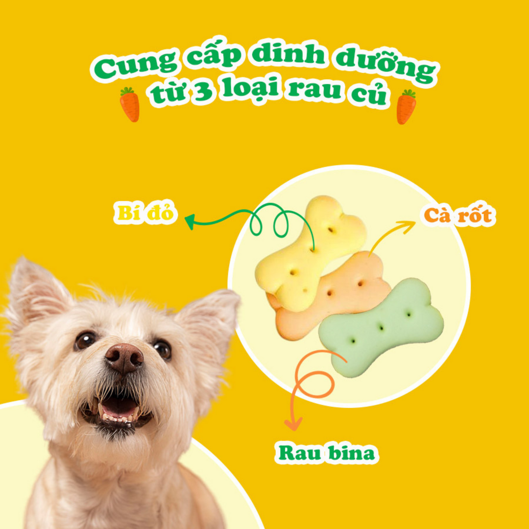 Bánh Quy DoggyMan Cho Chó Vị Rau Củ & Vị Sữa