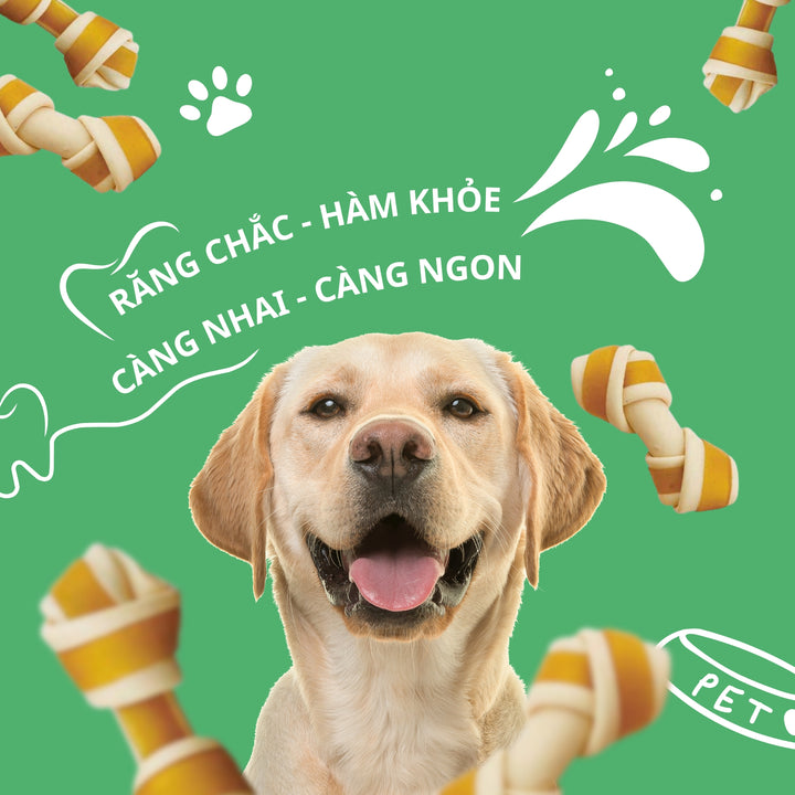 Xương Nơ DoggyMan Hương Gà, Hương Sữa Cho Chó, Gói 10 Cây