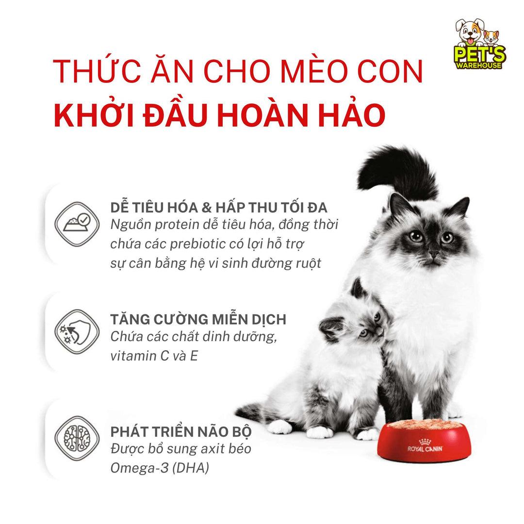 Pate Royal Canin Mother & Baby Cho Mèo Mẹ & Mèo Con 1 - 4 Tháng Tuổi, Lon 195g