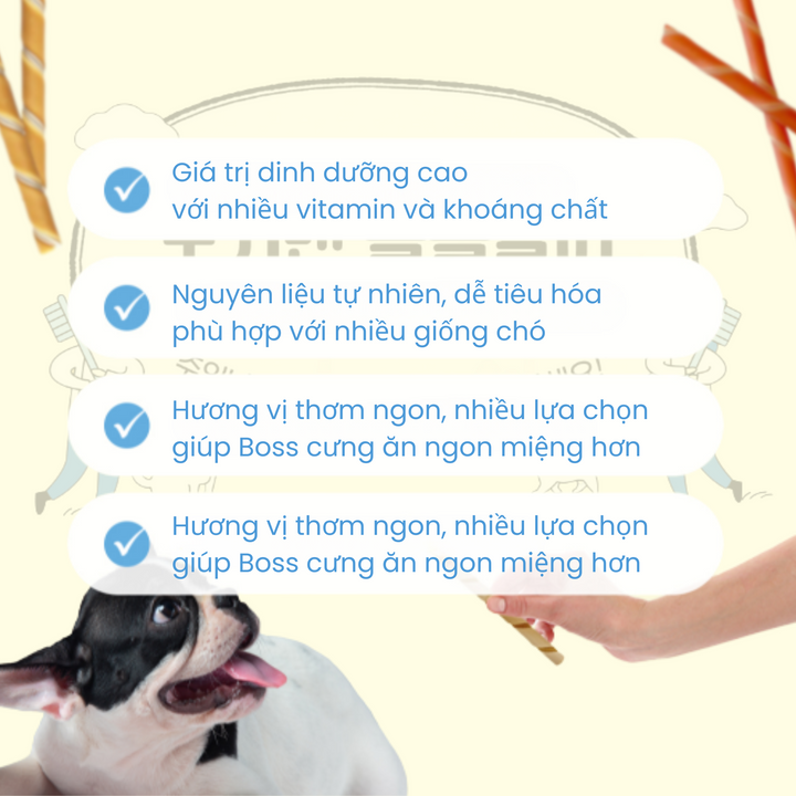 Que Gặm DoggyMan Cho Chó, Gói 120g, Nhiều Hương
