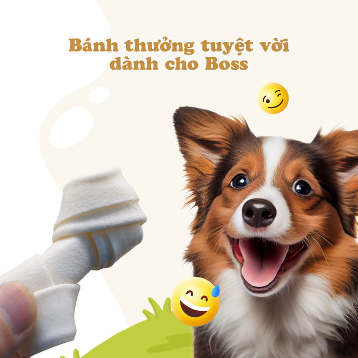 Xương Da Bò Tự Nhiên DoggyMan Cho Chó, 2 Cây Lớn