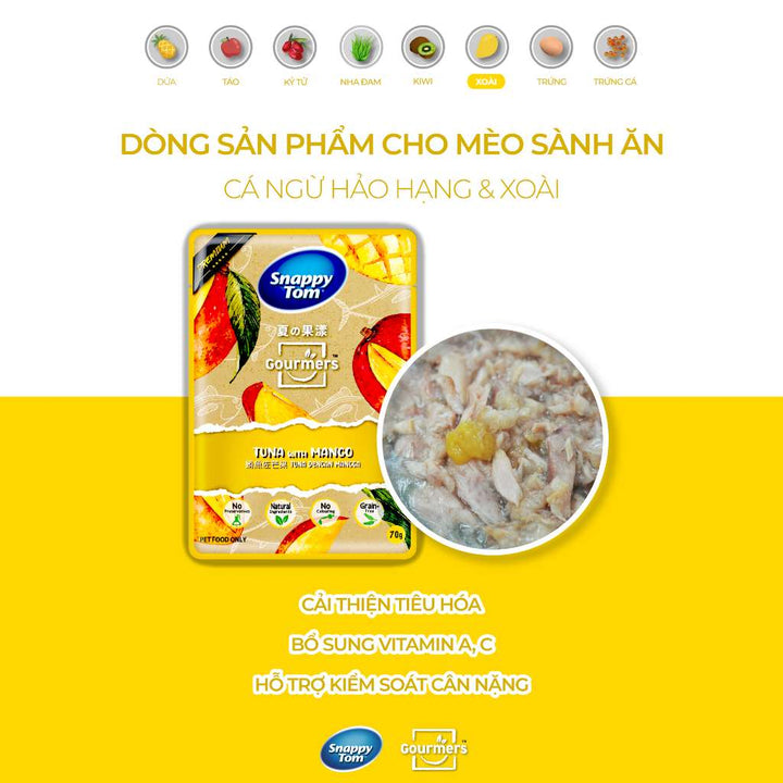Pate Snappy Tom Trái Cây Mèo Gói 70G