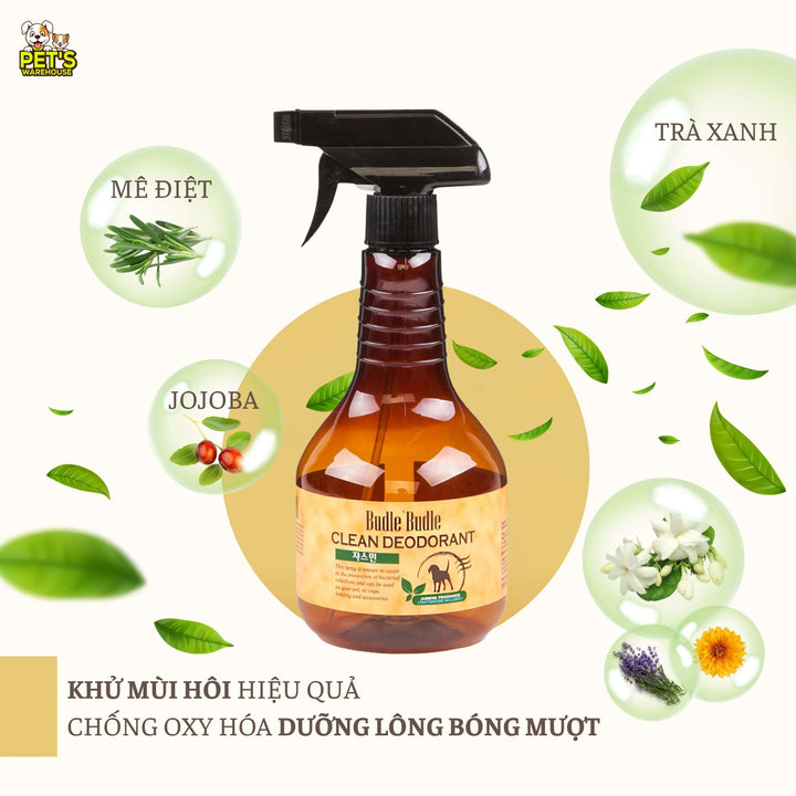 Xịt Khử Mùi Dưỡng Lông Chó Budle'Budle, 530ML
