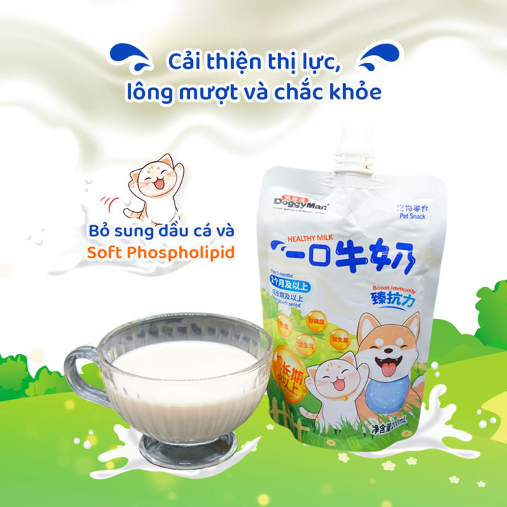 Sữa Dinh Dưỡng Nắp Vặn DoggyMan Cho Chó Mèo Trên 2 Tháng Tuổi, 200ml
