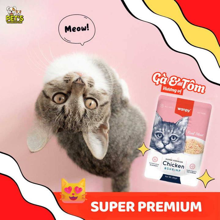 Pate Super Premium Wanpy Cho Mèo Gói 85G