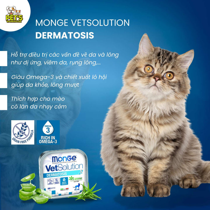 Pate Mèo Monge Vet Solution Hỗ Trợ Chăm Sóc Sức Khỏe, Hộp 100g