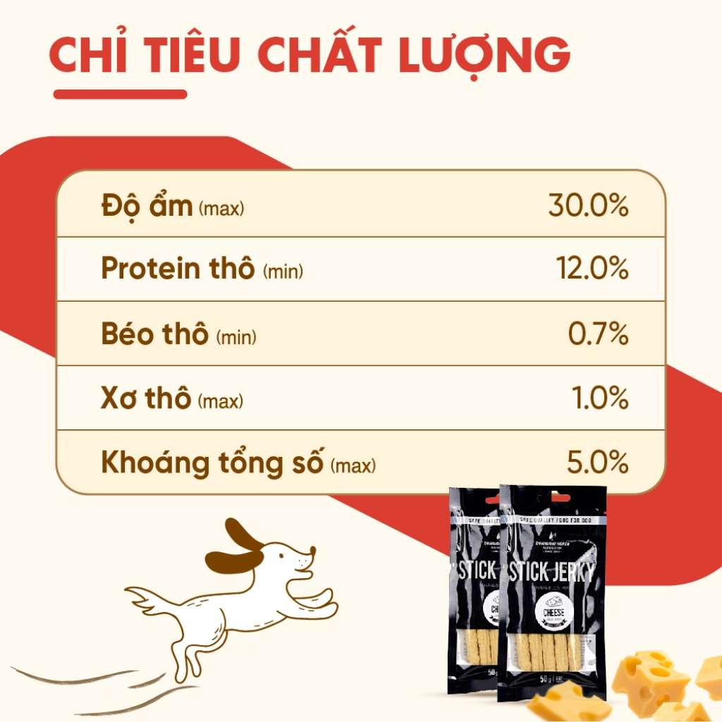 Snack Que Mềm Stick Jerky Bowwow Chó 50G