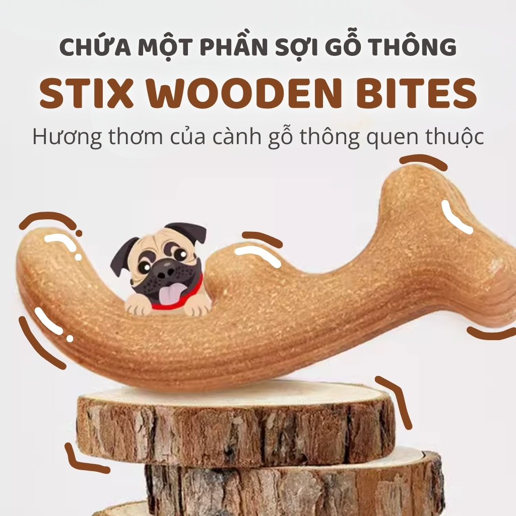 Đồ Chơi Fofos Xương Gặm Sợi Gỗ Thông Chó