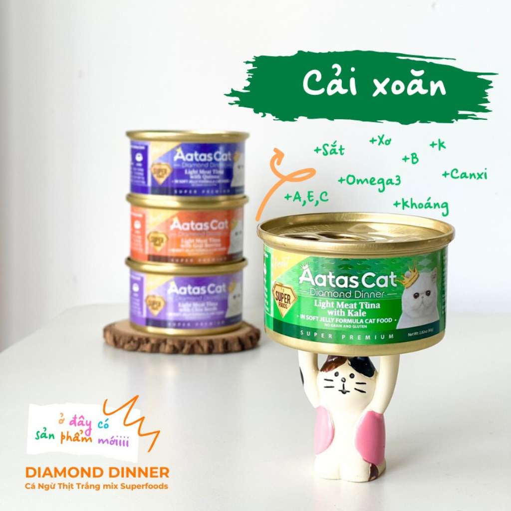 Pate Aatas Diamond cao cấp cho mèo mọi lứa tuổi, lon 80g