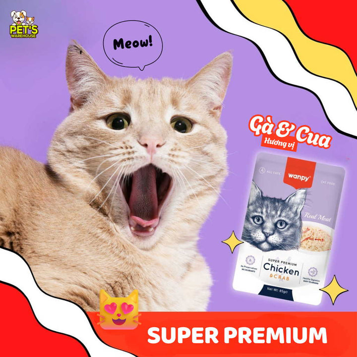 Pate Super Premium Wanpy Cho Mèo Gói 85G