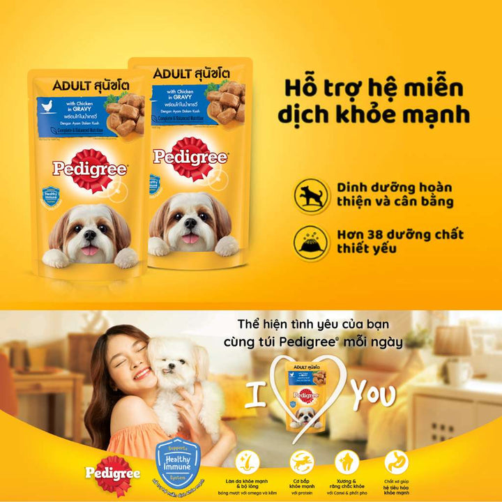 Pate Pedigree Chó Trưởng Thành Vị Gà Nấu Sốt 130G