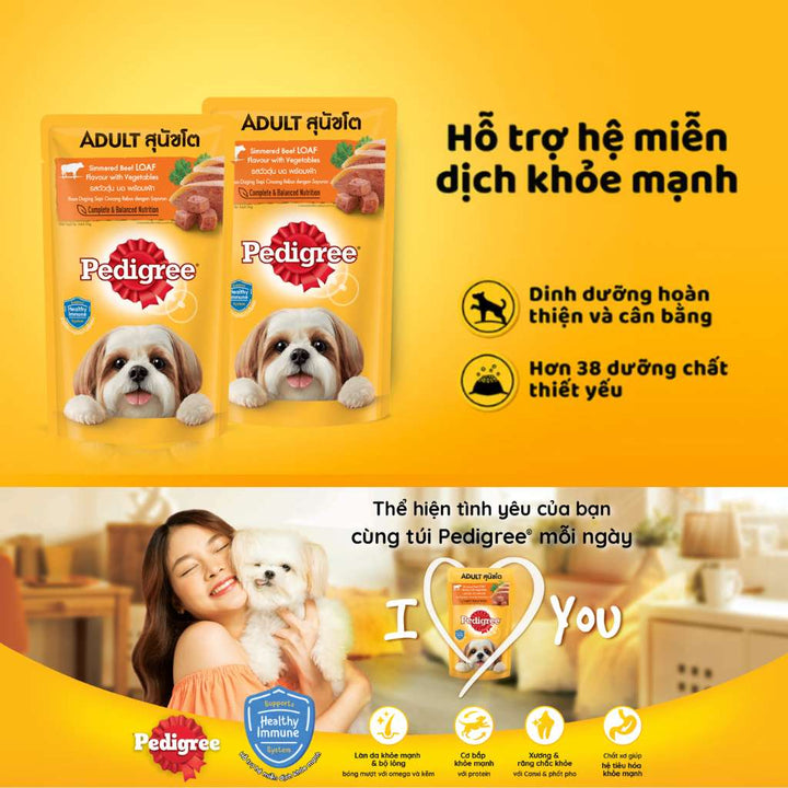 Pate Pedigree Chó Trưởng Thành Vị Bò Hầm Rau Củ 130G