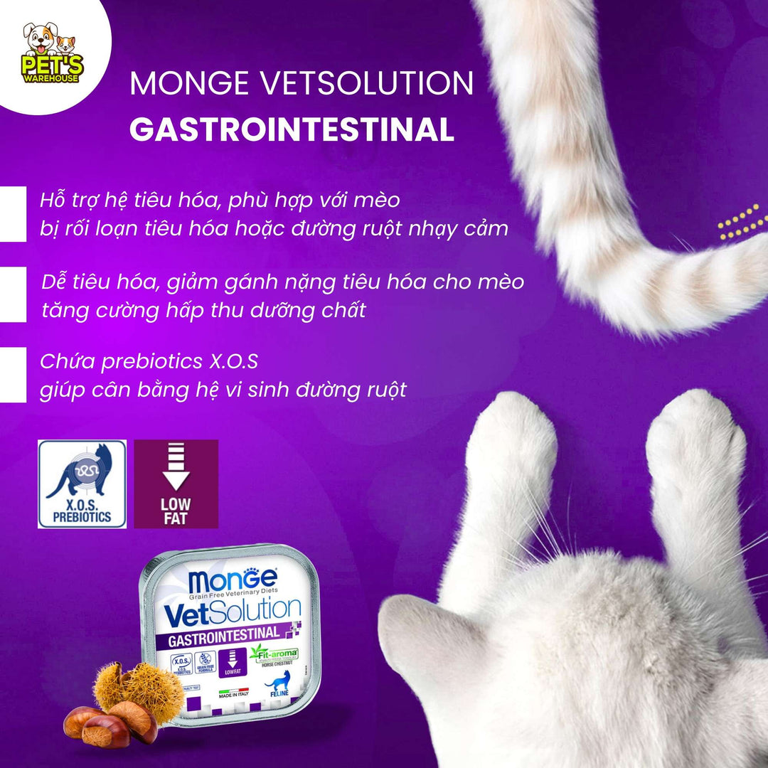Pate Mèo Monge Vet Solution Hỗ Trợ Chăm Sóc Sức Khỏe, Hộp 100g