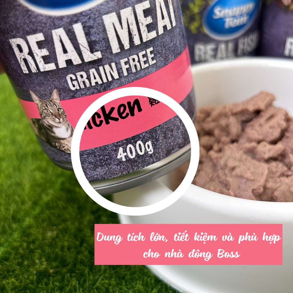 Pate Snappy Tom Real Fish Mèo Lon 400G