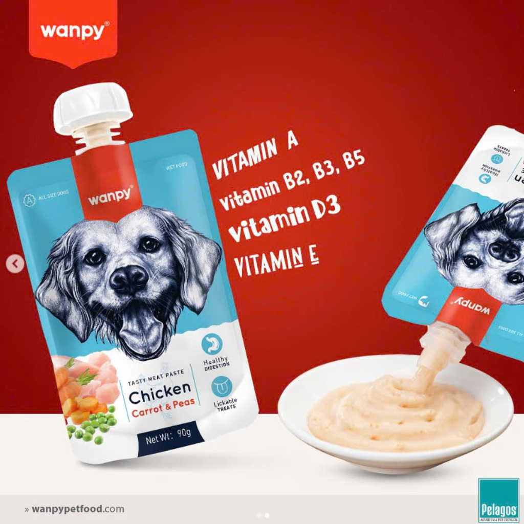 Súp Thưởng Nắp Vặn Wanpy Chó Mọi Lứa Tuổi 90G