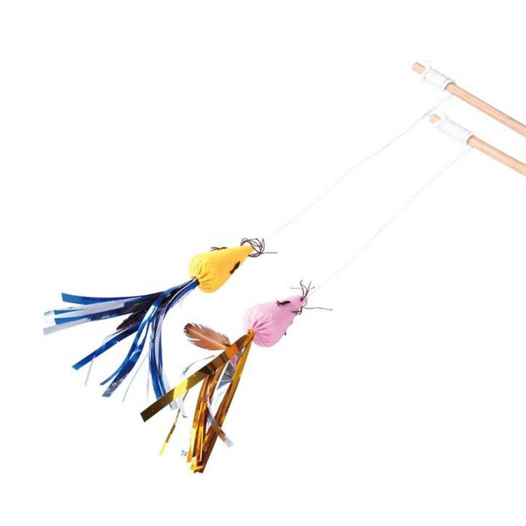 Đồ Chơi Cần Câu CattyMan Lấp Lánh, Ruy Băng Lấp Lánh Cho Mèo