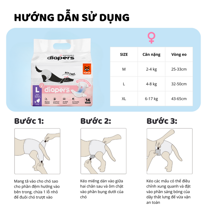 Tã Quần Fofos Chó Cái Mọi Lứa Tuổi