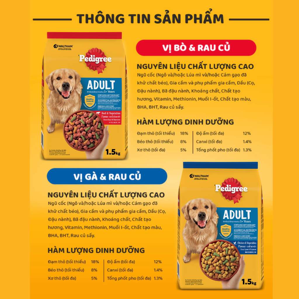 Hạt Pedigree Chó Trưởng Thành 3KG
