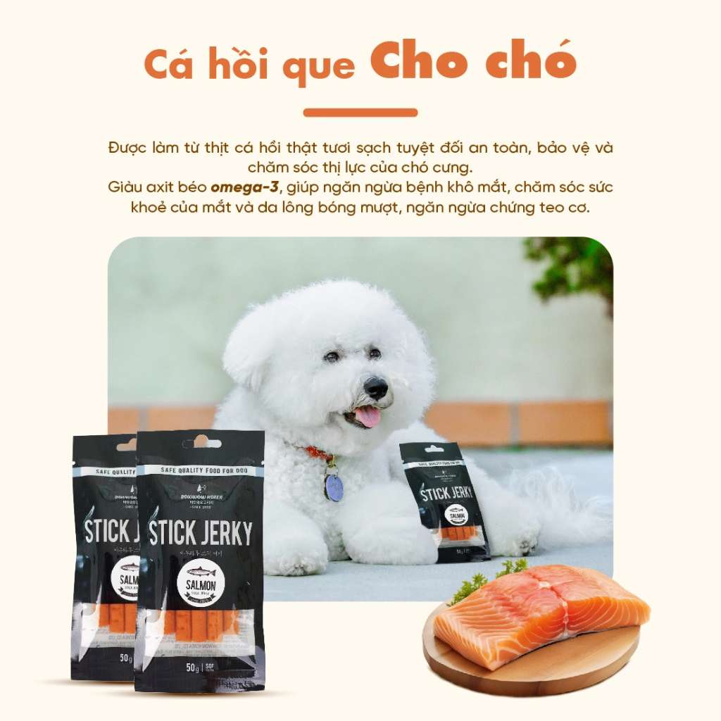Snack Que Mềm Stick Jerky Bowwow Chó 50G
