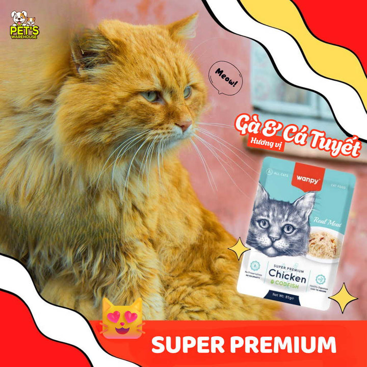 Pate Super Premium Wanpy Cho Mèo Gói 85G