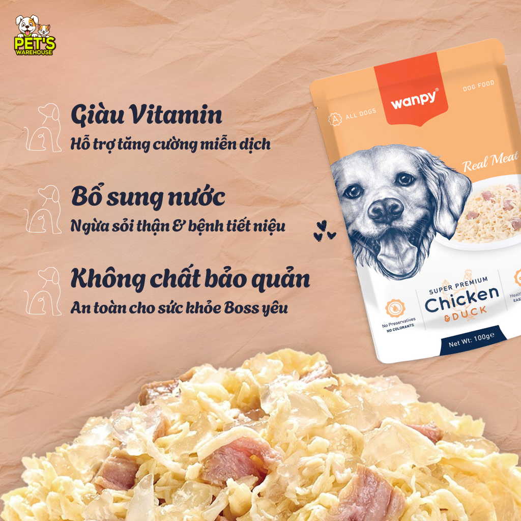 Pate Super Premium Wanpy Cho Chó Gói 100G