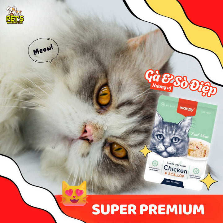 Pate Super Premium Wanpy Cho Mèo Gói 85G