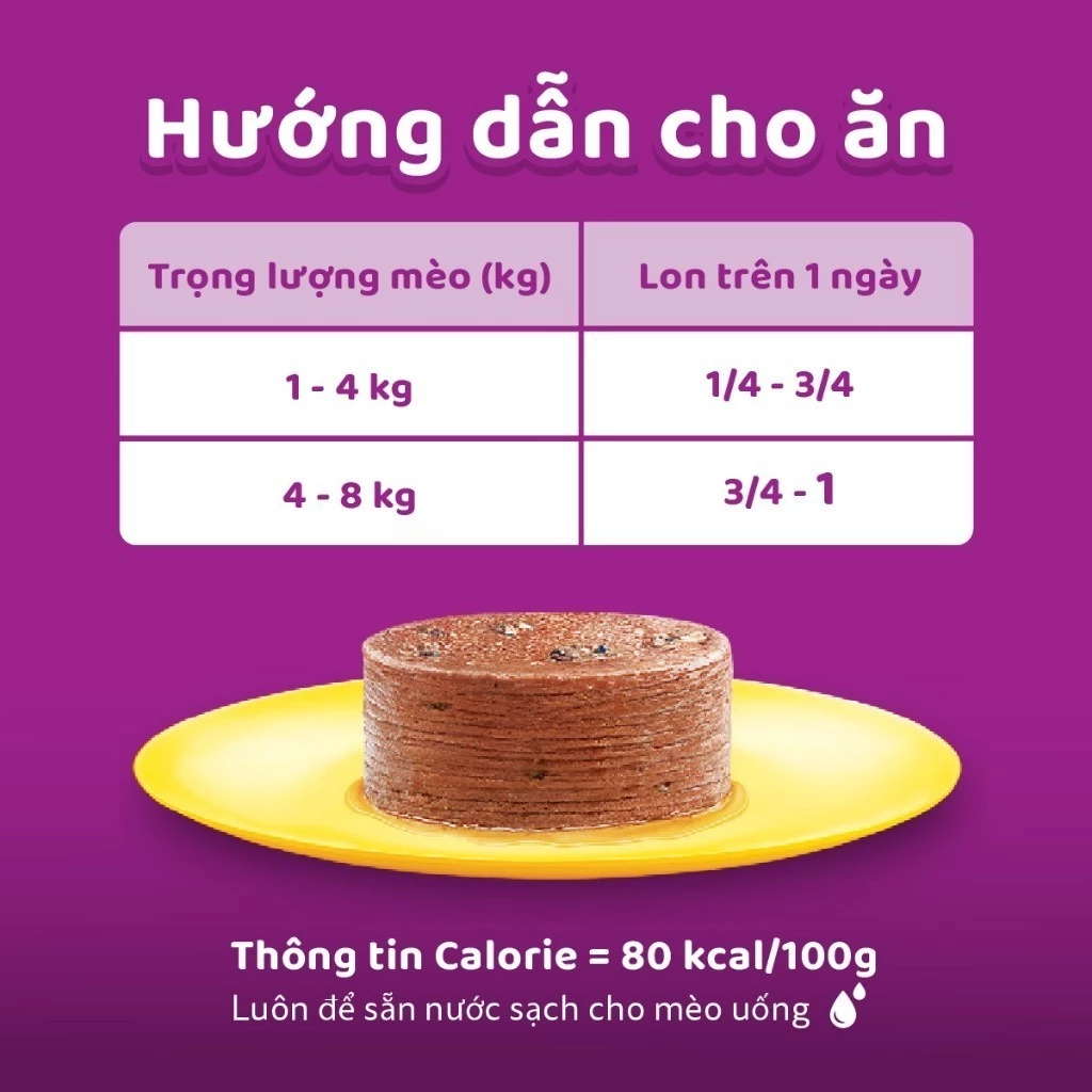 Pate Whiskas Mèo Trưởng Thành Lon 400G
