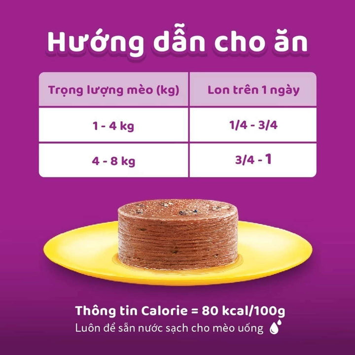 Pate Whiskas Mèo Trưởng Thành Lon 400G