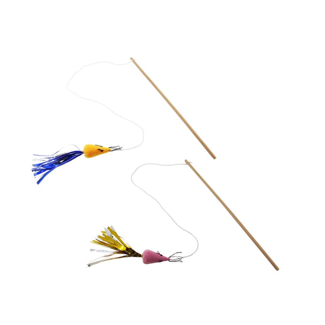 Đồ Chơi Cần Câu CattyMan Lấp Lánh, Ruy Băng Lấp Lánh Cho Mèo