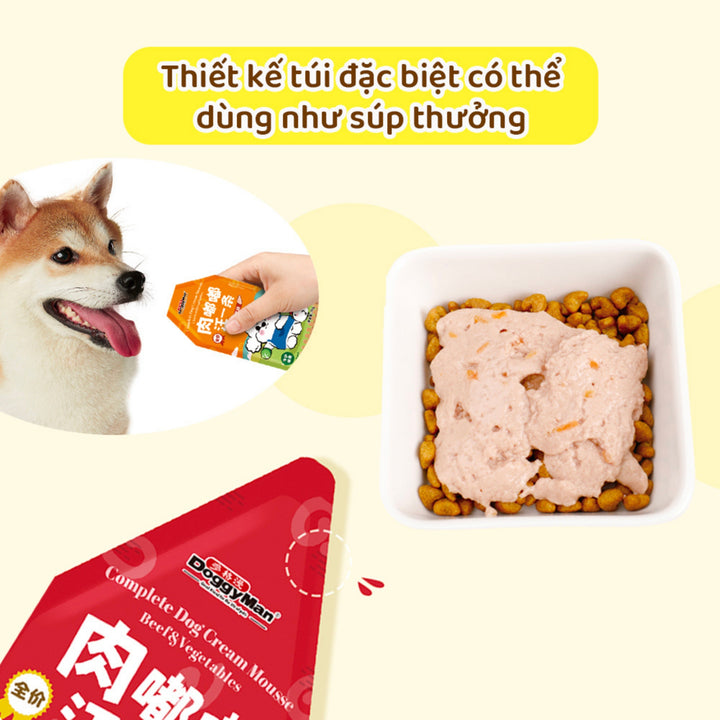 Pate Sốt Kem DoggyMan Cho Chó, Gói 70g, Có Mix Vị