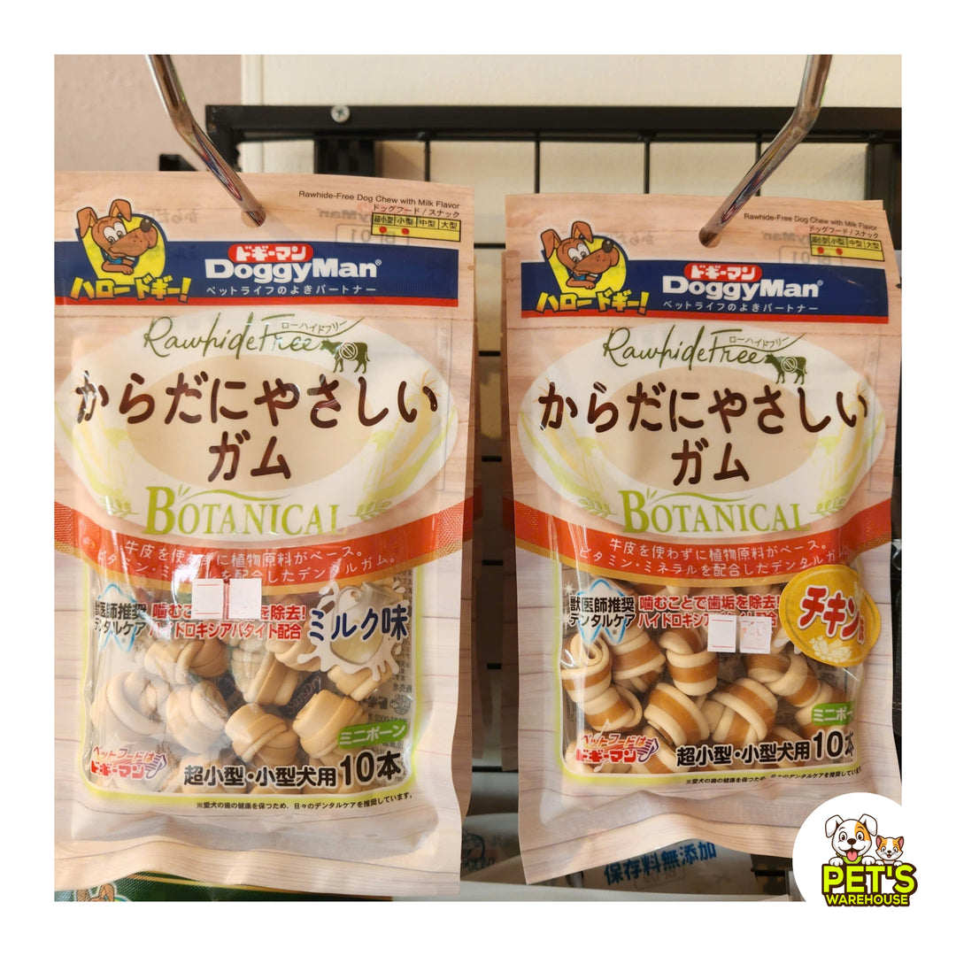Xương Nơ DoggyMan Hương Gà, Hương Sữa Cho Chó, Gói 10 Cây