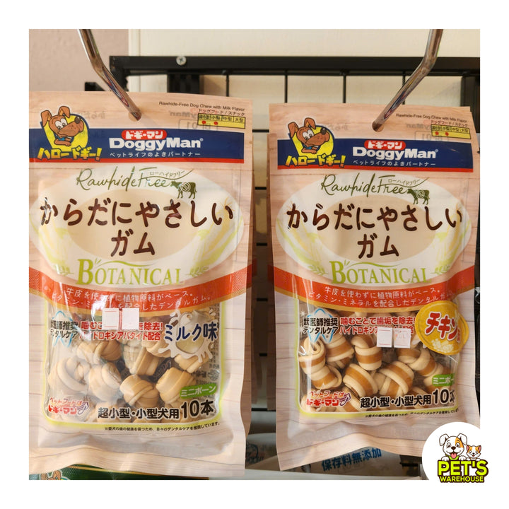 Xương Nơ DoggyMan Hương Gà, Hương Sữa Cho Chó, Gói 10 Cây