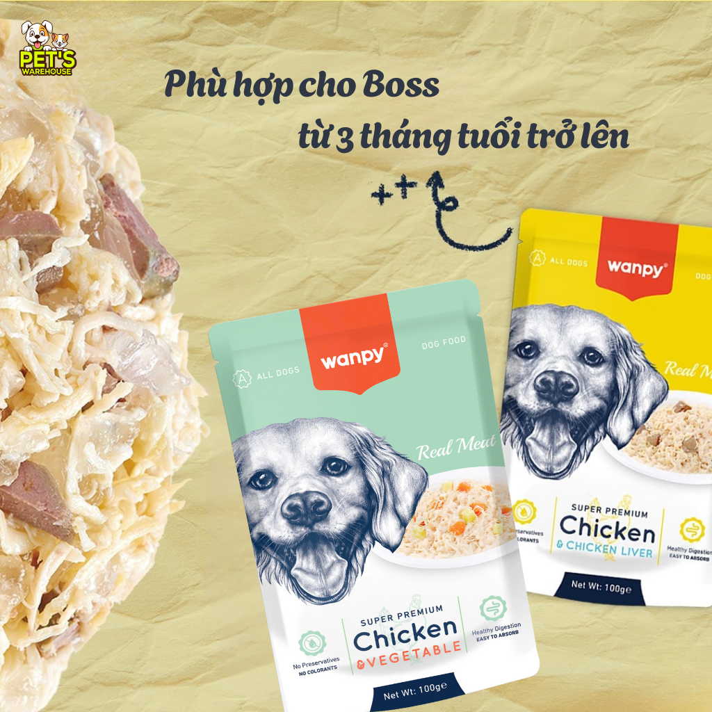 Pate Super Premium Wanpy Cho Chó Gói 100G