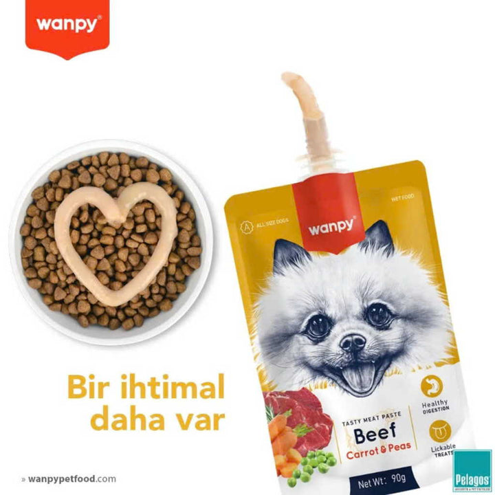 Súp Thưởng Nắp Vặn Wanpy Chó Mọi Lứa Tuổi 90G