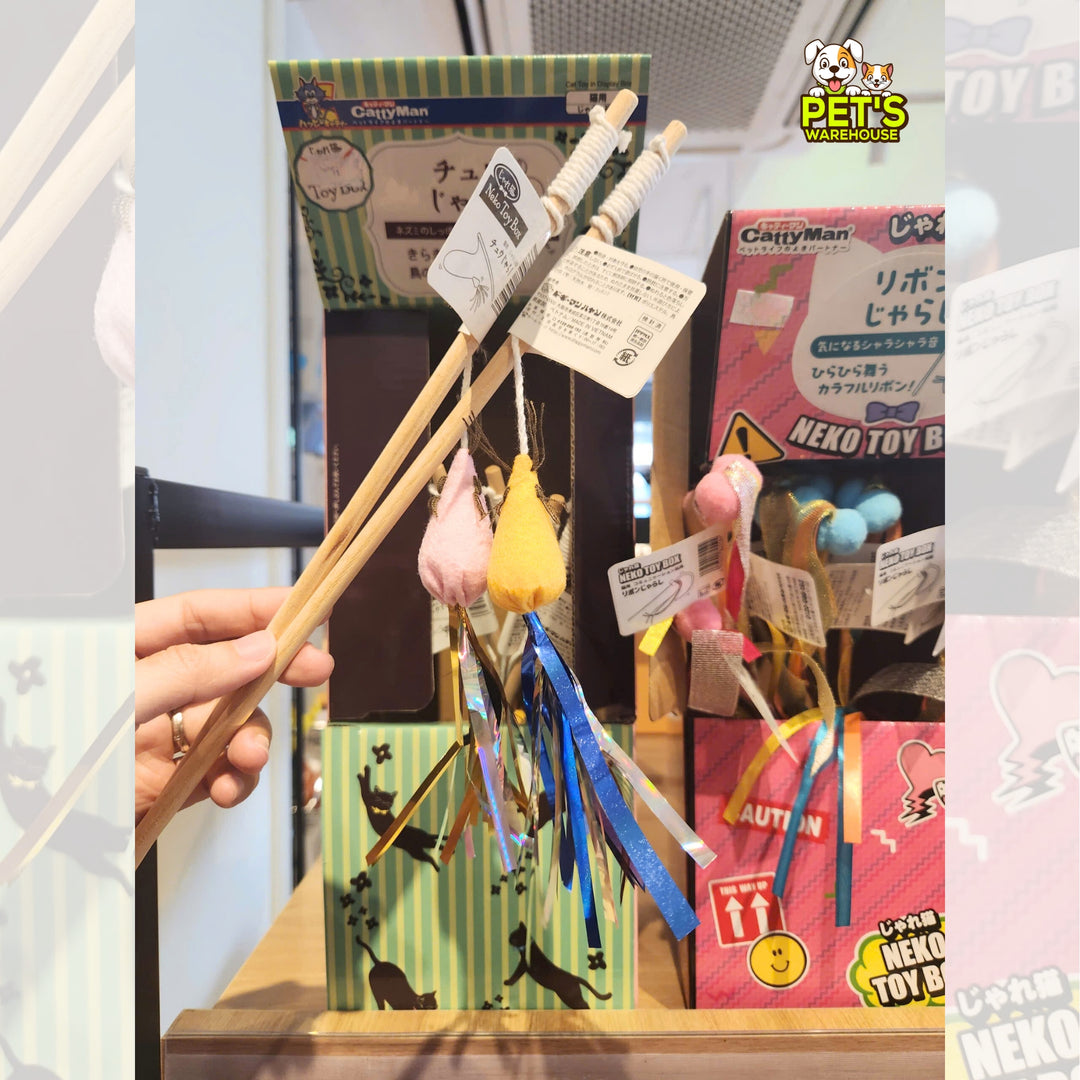 Đồ Chơi Cần Câu CattyMan Lấp Lánh, Ruy Băng Lấp Lánh Cho Mèo