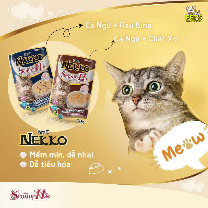 Pate mèo trưởng thành Nekko, Thái Lan, gói 70g | Pet's Warehouse