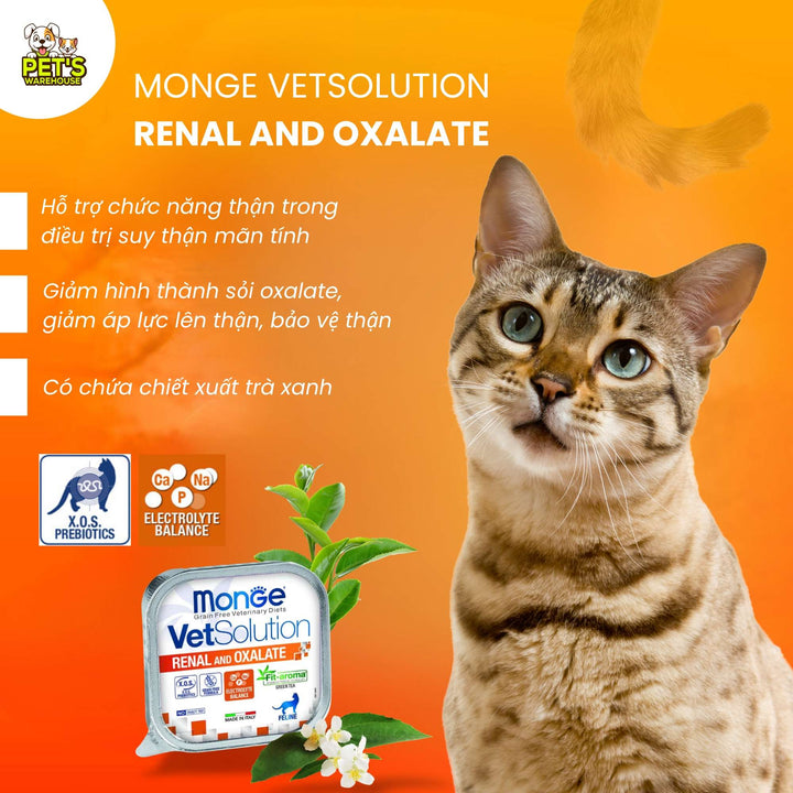 Pate Mèo Monge Vet Solution Hỗ Trợ Chăm Sóc Sức Khỏe, Hộp 100g
