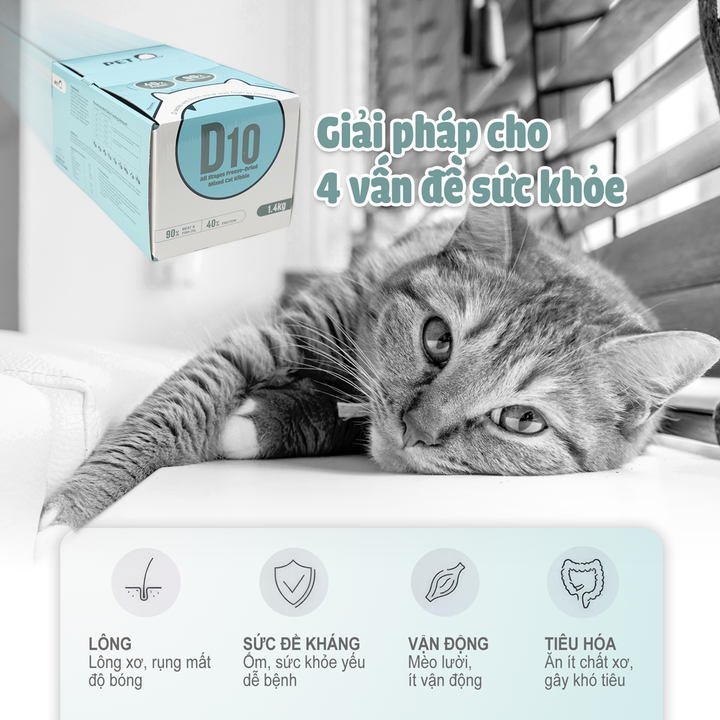 Thức Ăn Hạt Macaron D10, D5 PetQ Cho Mèo 200g