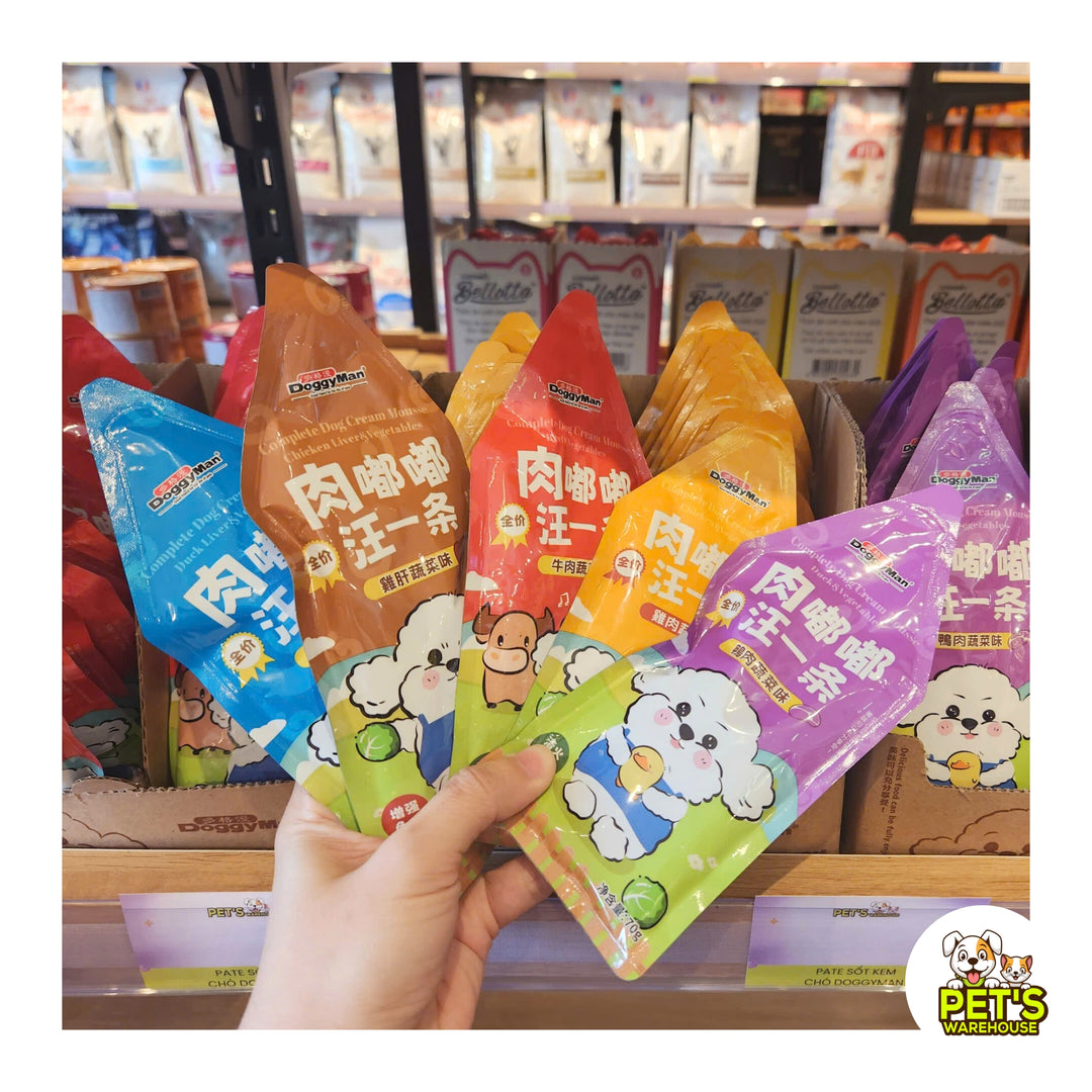 Pate Sốt Kem DoggyMan Cho Chó, Gói 70g, Có Mix Vị