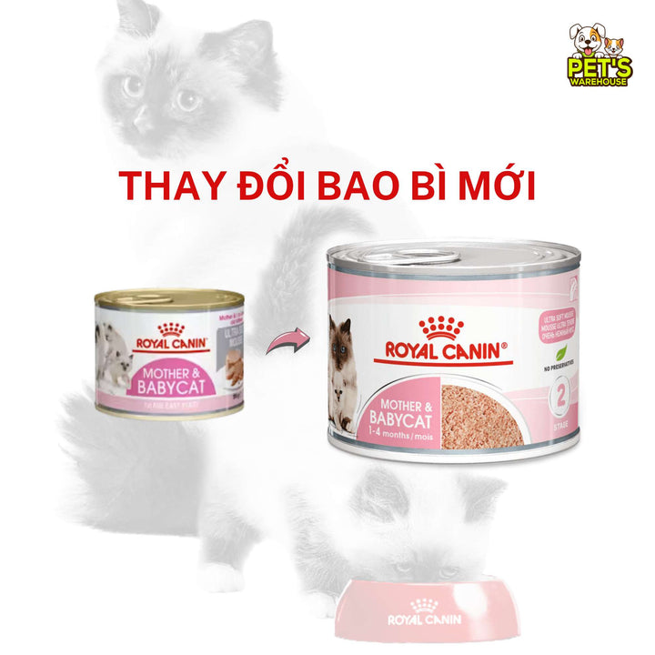 Pate Royal Canin Mother & Baby Cho Mèo Mẹ & Mèo Con 1 - 4 Tháng Tuổi, Lon 195g