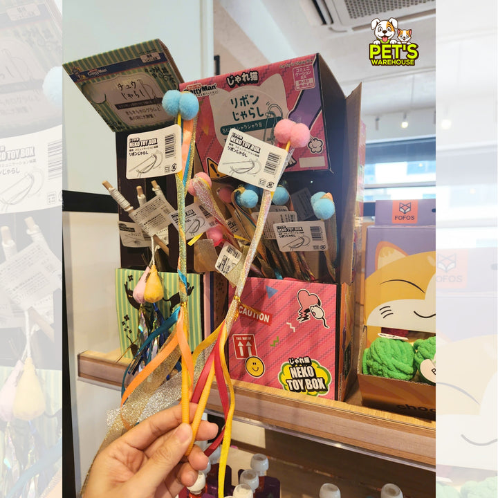 Đồ Chơi Cần Câu CattyMan Lấp Lánh, Ruy Băng Lấp Lánh Cho Mèo