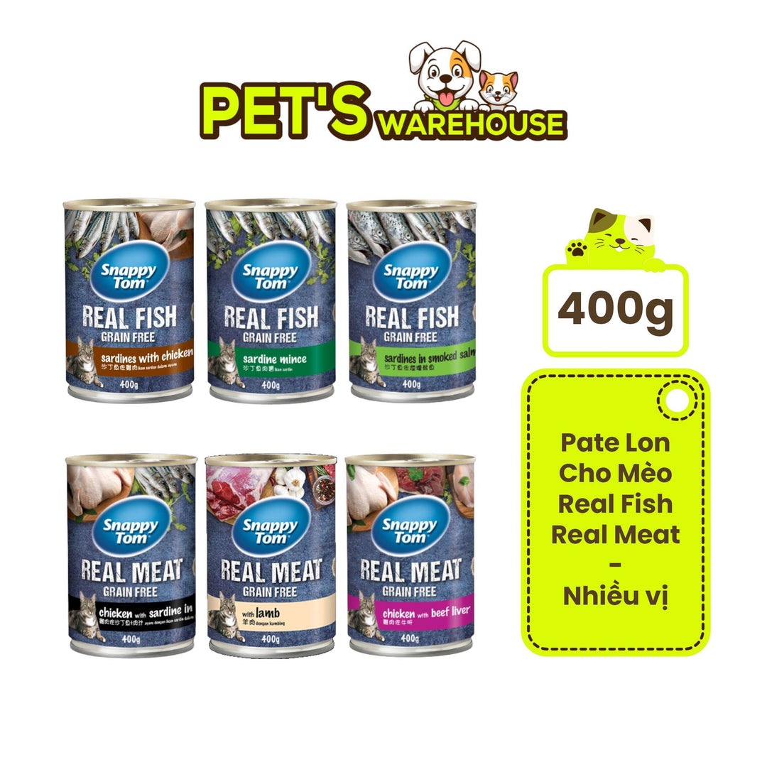 Pate Snappy Tom Real Fish Mèo Lon 400G